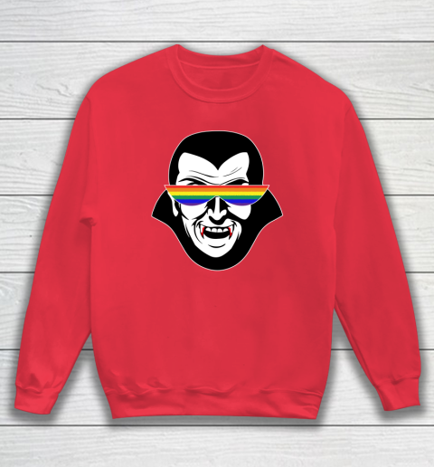 Gay Dracula Rainbow Sunglasses Vampire Lgbt Sweatshirt Tee For Sports