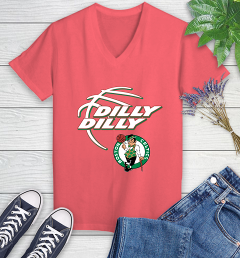 NBA Boston Celtics Dilly Dilly Basketball Sports Women's V-Neck T-Shirt 6