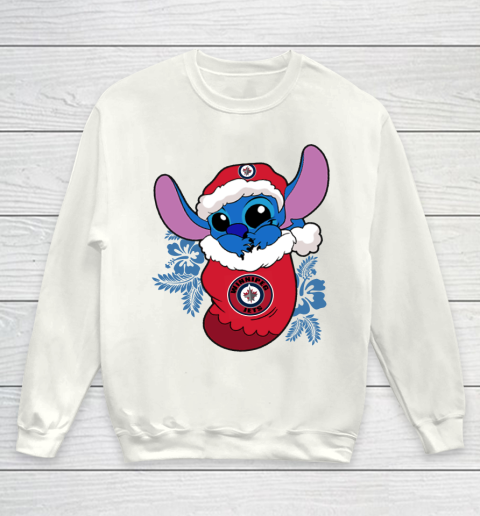 Winnipeg Jets Christmas Stitch In The Sock Funny Disney NHL Youth Sweatshirt 2
