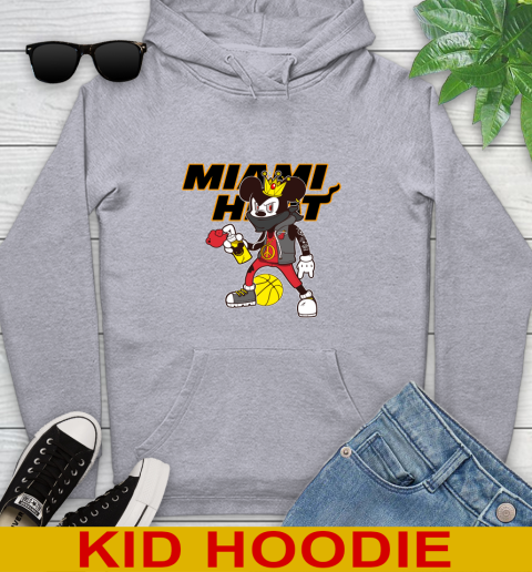 Miami Heat NBA Basketball Mickey Peace Sign Sports Youth Hoodie 6