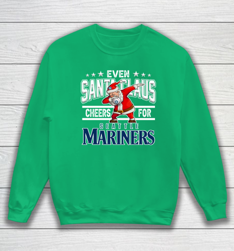 EveSeattle Mariners Even Santa Claus Cheers For Christmas MLB Sweatshirt 5
