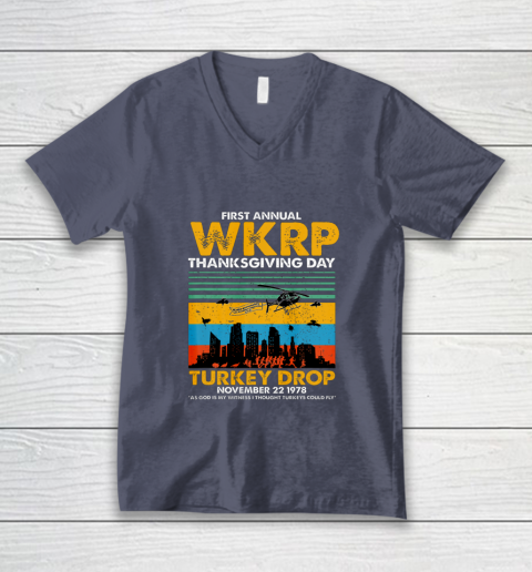 Wkrp Turkey Drop Shirt Turkey Drop T Shirt Turkey Drop Retro V-Neck T-Shirt 7