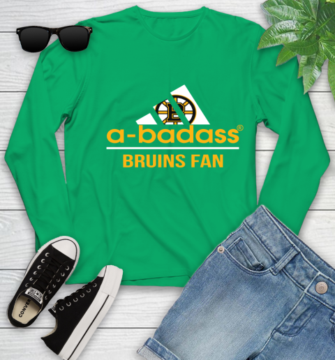 NHL A Badass Boston Bruins Fan Adidas Hockey Sports Youth Long Sleeve 7
