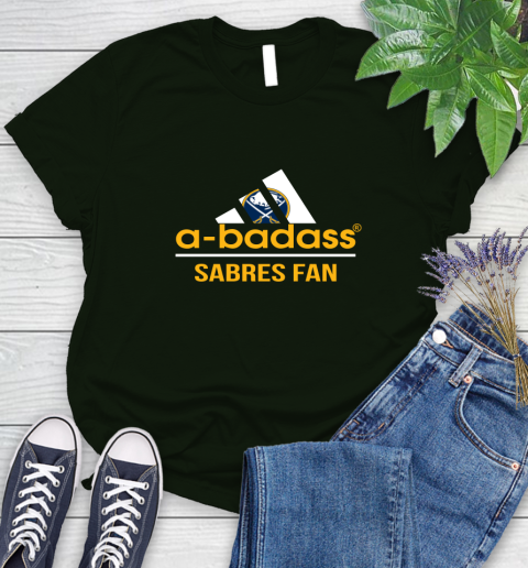 NHL A Badass Buffalo Sabres Fan Adidas Hockey Sports Women's T-Shirt 6