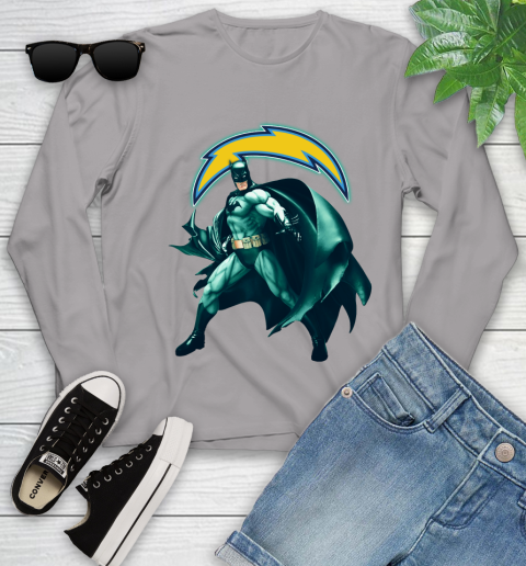 NFL Batman Football Sports Los Angeles Chargers Youth Long Sleeve 5