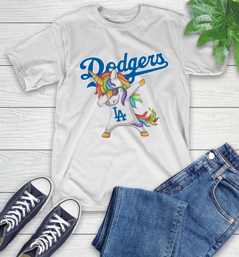 Los Angeles Dodgers MLB Baseball Funny Unicorn Dabbing Sports T-Shirt