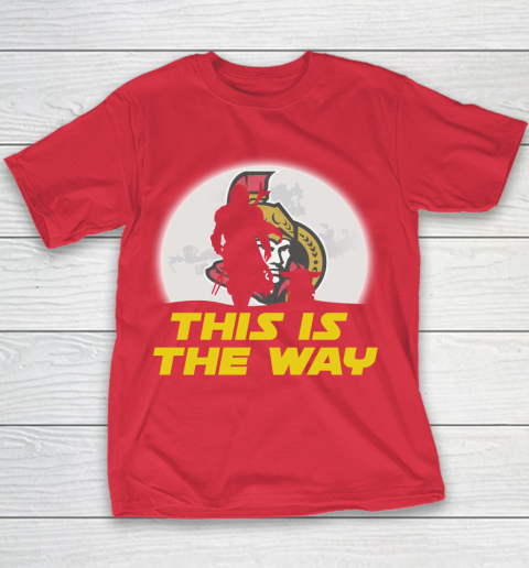 Ottawa Senators NHL Ice Hockey Star Wars Yoda And Mandalorian This Is The Way Youth T-Shirt 7
