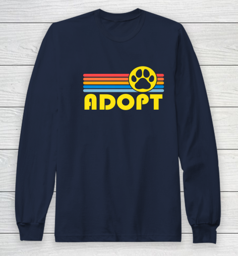Rescue Animal Adoption Adopt Cat or Dog Vintage Retro Sunset Long Sleeve T-Shirt 2