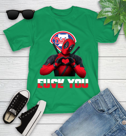 MLB Philadelphia Phillies Deadpool Love You Fuck You Baseball Sports Youth T-Shirt 8