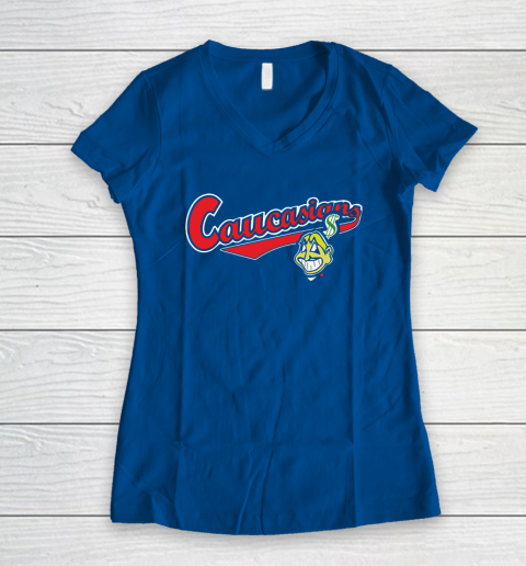 Cleveland Caucasians Bomani Jones Women's V-Neck T-Shirt 9