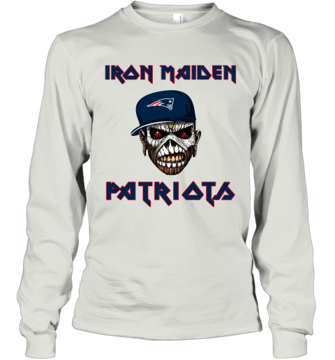 NFL New England Patriots Iron Maiden Rock Band Music Football Sports H4oGvImXtNN long sleeve tee 14 95 151514 front ash