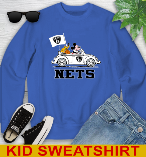 NBA Basketball Brooklyn Nets Pluto Mickey Driving Disney Shirt Youth Sweatshirt 7