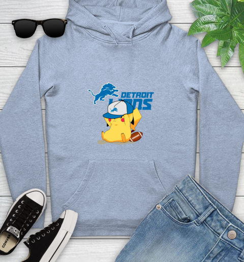 NFL Pikachu Football Sports Detroit Lions Youth Hoodie 10