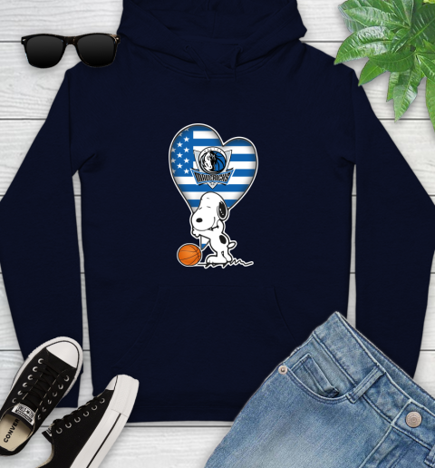 Dallas Mavericks NBA Basketball The Peanuts Movie Adorable Snoopy Youth Hoodie 4
