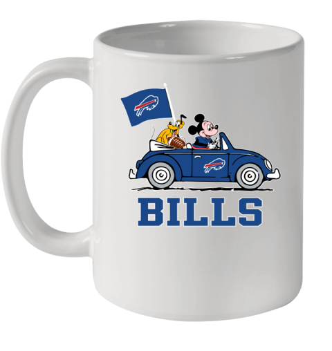 NFL Football Buffalo Bills Pluto Mickey Driving Disney Shirt Ceramic Mug 11oz