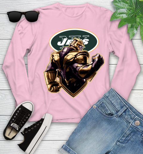 NFL Thanos Avengers Endgame Football Sports New York Jets Youth Long Sleeve 10