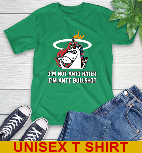 Miami Heat NBA Basketball Unicorn I'm Not Anti Hater I'm Anti Bullshit T-Shirt 7
