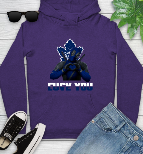 NHL Toronto Maple Leafs Deadpool Love You Fuck You Hockey Sports Youth Hoodie 5
