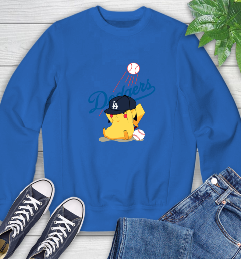MLB Pikachu Baseball Sports Los Angeles Dodgers Sweatshirt 8
