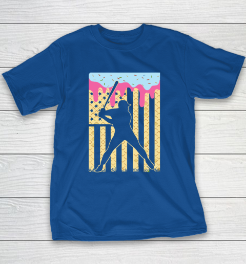 Baseball Ice Cream Drip Youth T-Shirt 6