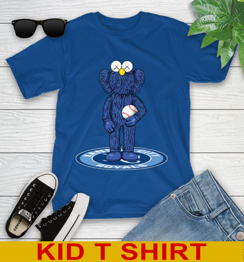 MLB Baseball Kansas City Royals Kaws Bff Blue Figure Shirt Youth T-Shirt 9