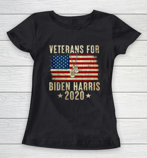 Veterans for Biden Harris 2020 USA Flag Vintage Women's T-Shirt