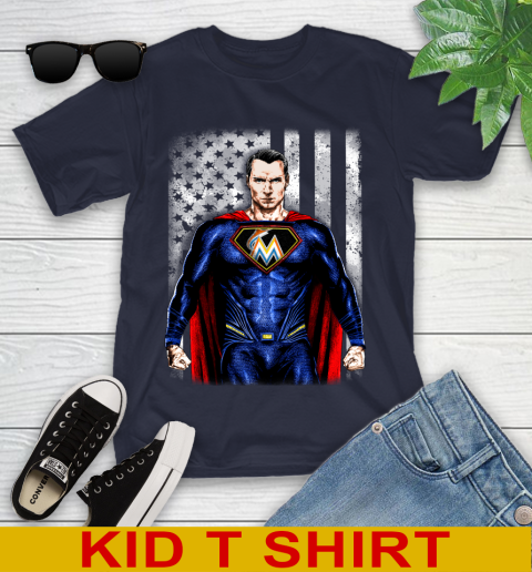 MLB Baseball Miami Marlins Superman DC Shirt Youth T-Shirt 2
