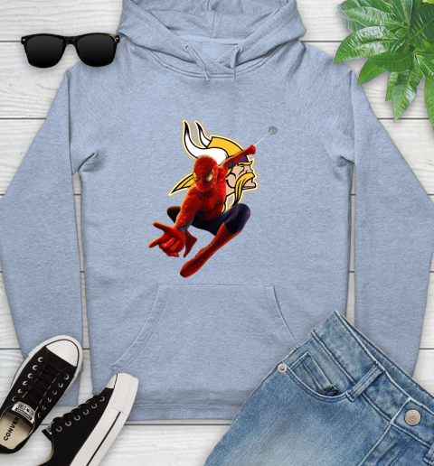 NFL Spider Man Avengers Endgame Football Minnesota Vikings Youth Hoodie 10