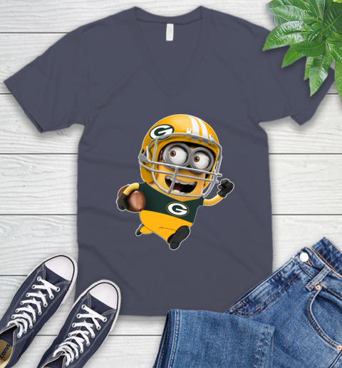 NFL Green Bay Packers Minions Disney Football Sports V-Neck T-Shirt 9