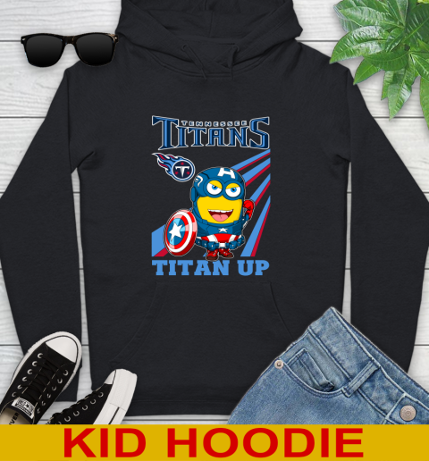 NFL Football Tennessee Titans Captain America Marvel Avengers Minion Titan Up Shirt Youth Hoodie