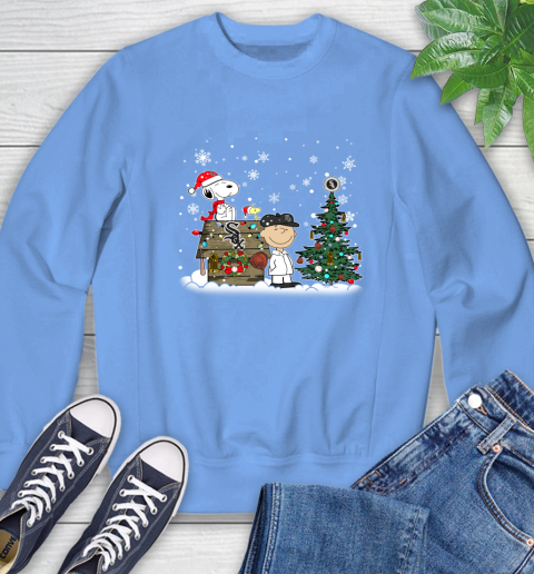 MLB Chicago White Sox Snoopy Charlie Brown Christmas Baseball Commissioner's Trophy Sweatshirt 11