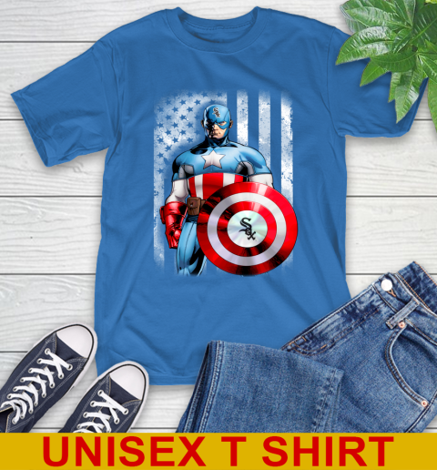 Chicago White Sox MLB Baseball Captain America Marvel Avengers American Flag Shirt T-Shirt 11