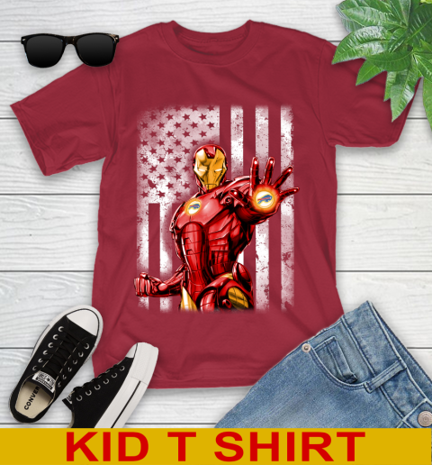 Buffalo Bills NFL Football Iron Man Avengers American Flag Shirt Youth T-Shirt 12