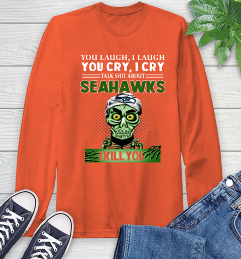 NFL Talk Shit About Seattle Seahawks I Kill You Achmed The Dead Terrorist Jeffrey Dunham Football Long Sleeve T-Shirt 4