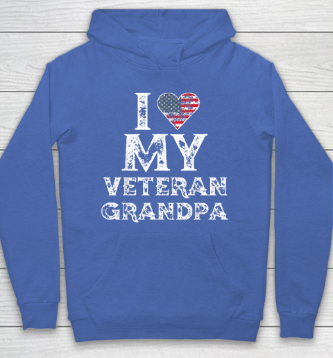 I Love My Veteran Grandpa Vintage Veteran's Day Hoodie 6