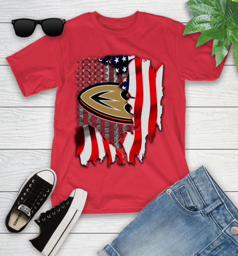 Anaheim Ducks NHL Hockey American Flag Youth T-Shirt 13