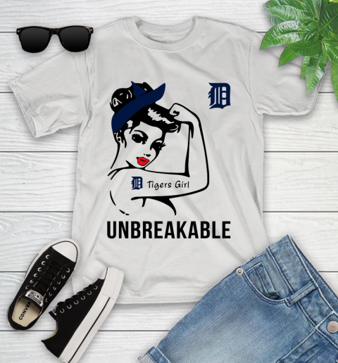 MLB Detroit Tigers Girl Unbreakable Baseball Sports Youth T-Shirt