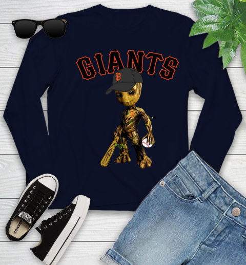MLB San Francisco Giants Groot Guardians Of The Galaxy Baseball Youth Long Sleeve 3