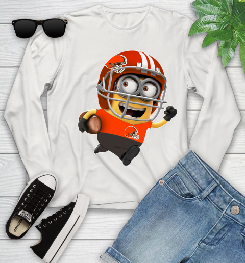 NFL Cleveland Browns Minions Disney Football Sports Youth Long Sleeve 12