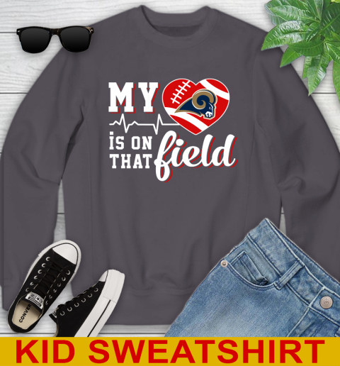 NFL My Heart Is On That Field Football Sports Arizona Cardinals Youth Sweatshirt - Image 6