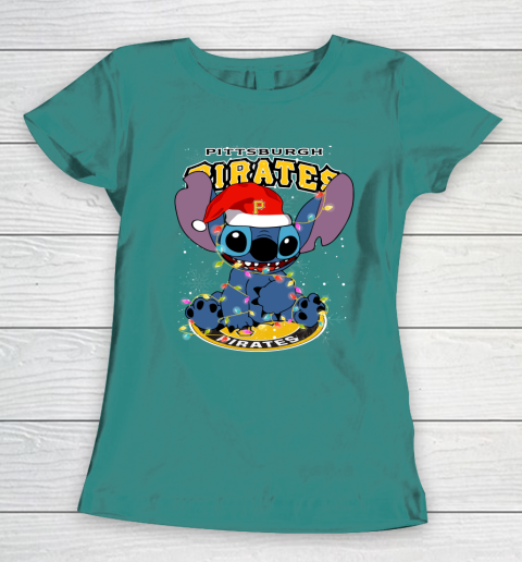 Pittsburgh Pirates MLB noel stitch Baseball Christmas Women's T-Shirt 10