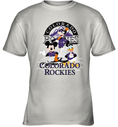 Colorado Rockies Mickey Donald And Goofy Baseball Youth T-Shirt