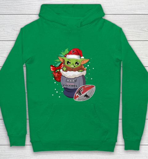 Atlanta Falcons Christmas Baby Yoda Star Wars Funny Happy NFL Youth Hoodie 6
