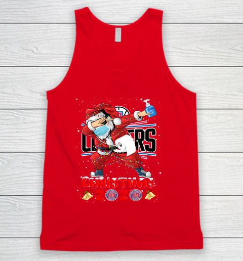 LA Clippers Funny Santa Claus Dabbing Christmas 2020 NBA Tank Top 5