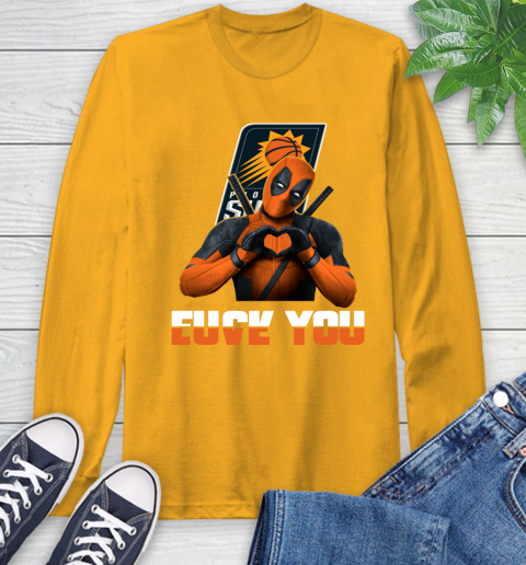 NBA Phoenix Suns Deadpool Love You Fuck You Basketball Sports Long Sleeve T-Shirt 2