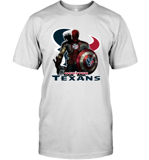 NFL Captain America Thor Spider Man Hawkeye Avengers Endgame Football Houston Texans T-Shirt