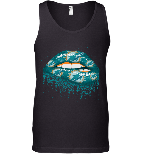 Biting Glossy Lips Sexy Miami Dolphins NFL Football Tank Top