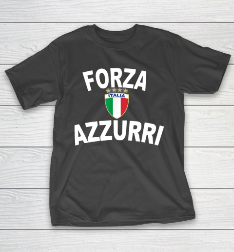 Italy Forza Azzurri Soccer Jersey Italia Flag Football T-Shirt