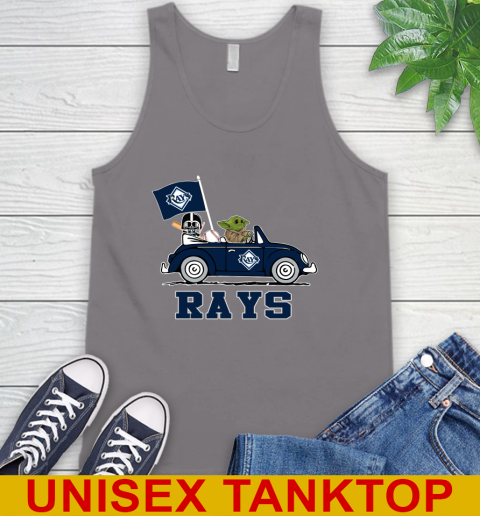 MLB Baseball Tampa Bay Rays Darth Vader Baby Yoda Driving Star Wars Shirt Tank Top 7
