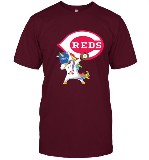 Hip Hop Dabbing Unicorn Flippin Love Cincinnati Reds Unisex Jersey Tee